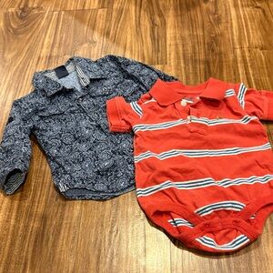 GAP Kids Red and navy Button Down Shirts